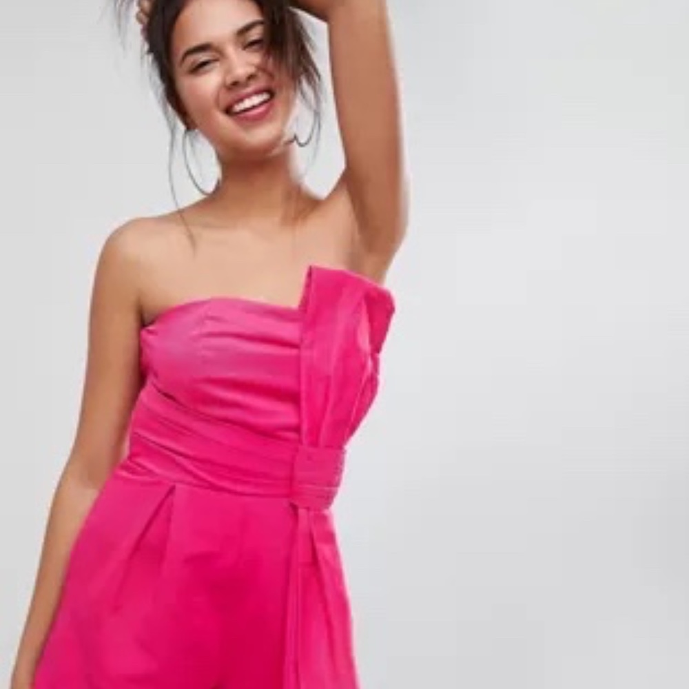 NWT ASOS Romper with Bow and Drape Detail
